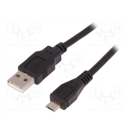 52326; Cable; USB 2.0; USB A plug,USB B micro plug; 1.8m; black; QOLTEC