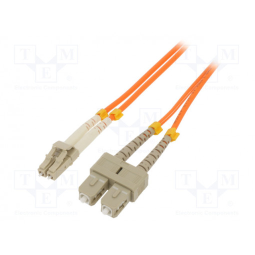 54041; Fiber patch cord; OM2; LC/UPC,SC/UPC; 3m; LSZH; orange; QOLTEC