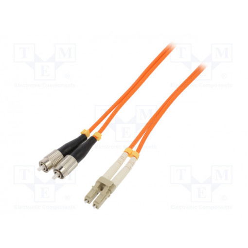54056; Fiber patch cord; OM2; FC/UPC,LC/UPC; 2m; LSZH; orange; QOLTEC