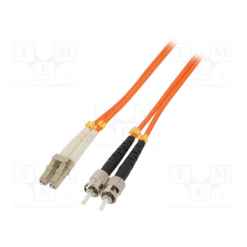 54073; Fiber patch cord; OM2; ST/UPC,LC/UPC; 3m; LSZH; orange; QOLTEC