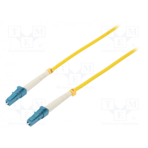 54323; Fiber patch cord; both sides,LC/UPC; 0.5m; LSZH; yellow; QOLTEC