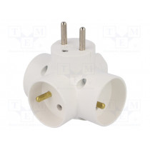 R-44; Connector: AC supply; splitter; 2P,2P+PE; white; Output: 4x socket; TIMEX-ELEKTRO
