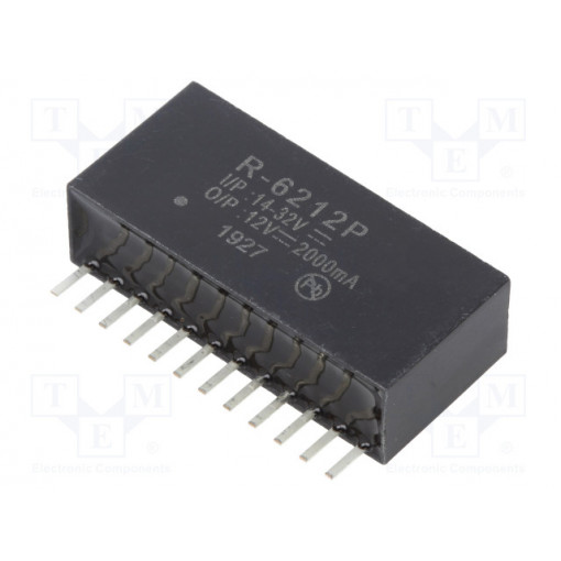 R-6212P; Converter: DC/DC; 24W; Uin: 14÷32V; Uout: 12VDC; Iout: 2A; SIP12; 9g; RECOM R-6212P; Converter: DC/DC; 24W; Uin: 14÷32V; Uout: 12VDC; Iout: 2A; SIP12; 9g; RECOM