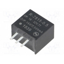 R-7815-0.5; Converter: DC/DC; 7.5W; Uin: 18÷32V; Uout: 15VDC; Iout: 500mA; SIP3; RECOM