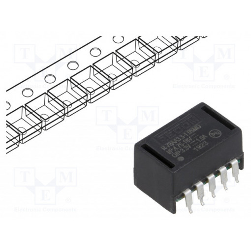 R-78AA3.3-1.0SMD; Converter: DC/DC; 3.3W; Uin: 4.75÷18V; Uout: 3.3VDC; Iout: 1A; SMD; RECOM R-78AA3.3-1.0SMD; Converter: DC/DC; 3.3W; Uin: 4.75÷18V; Uout: 3.3VDC; Iout: 1A; SMD; RECOM