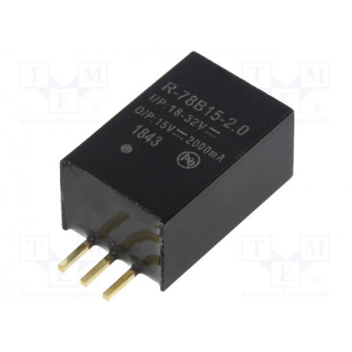 R-78B15-2.0; Converter: DC/DC; 30W; Uin: 18÷32V; Uout: 15VDC; Iout: 2A; SIP3; 4g; RECOM