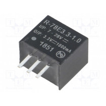 R-78E3.3-1.0; Converter: DC/DC; 3.3W; Uin: 7÷28V; Uout: 3.3VDC; Iout: 1A; SIP3; 2g; RECOM