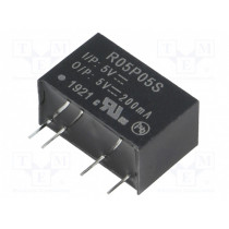 R05P05S; Converter: DC/DC; 1W; Uin: 4.5÷5.5V; Uout: 5VDC; Iout: 200mA; SIP7; RECOM