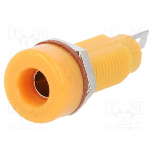 ; Socket; 4mm banana; 10A; 60VDC; orange; nickel plated; insulated; SCI