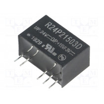 R24P21503D; Converter: DC/DC; 2W; Uin: 21.6÷26.4V; Uout: 15VDC; Uout2: -3VDC; RECOM