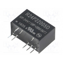 R24P22005D; Converter: DC/DC; 2W; Uin: 21.6÷26.4V; Uout: 20VDC; Uout2: -5VDC; RECOM