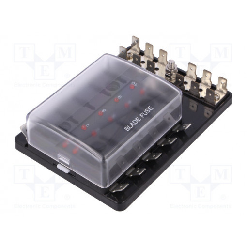 R3-76B-01-3L110; Fuse acces: fuse boxes; fuse: 19mm; 30A; screw; Body: black; UL94V-0; SCI
