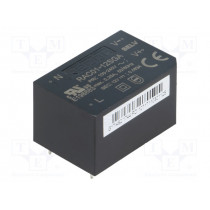 RAC01-12SGA; Converter: AC/DC; 1W; Uout: 12VDC; Iout: 83mA; 68%; Mounting: PCB; RECOM