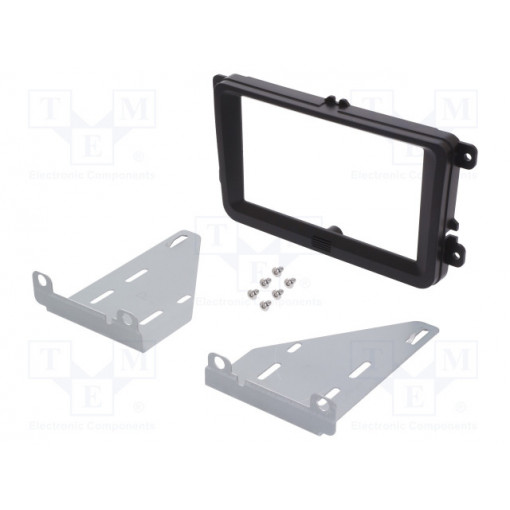 ; Radio mounting frame; Seat,Škoda,VW; 2 DIN; black; 4CARMEDIA