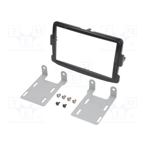 381250-14-2; Radio mounting frame; Dacia,Opel,Renault; 2 DIN; black gloss; ACV