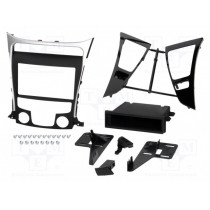 ; Radio mounting frame; Hyundai; 2 DIN; black and silver; METRA