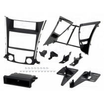 ; Radio mounting frame; Hyundai; 2 DIN; black and silver; METRA