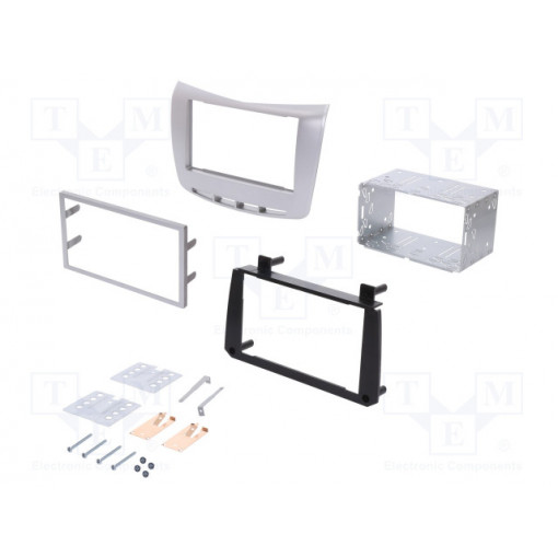 ; Radio mounting frame; Lancia; 2 DIN; silver; 4CARMEDIA