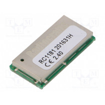 RC1181-TM; Module: RF; UART; -110dBm; 2÷3.6VDC; 10dBm; Mounting: SMD; 100kbps; RADIOCRAFTS