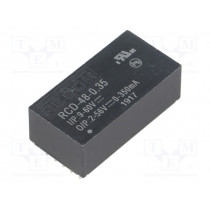RCD-48-0.35; Converter: DC/DC; Uin: 9÷60V; Uout: 2÷56VDC; Iout: 350mA; 13g; RECOM