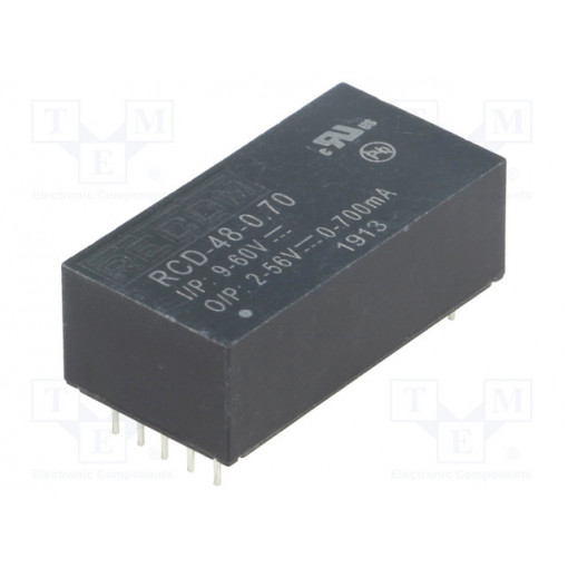 RCD-48-0.70; Converter: DC/DC; Uin: 9÷60V; Uout: 2÷56VDC; Iout: 700mA; 13g; RECOM