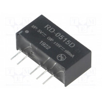 RD-0515D; Converter: DC/DC; 2W; Uin: 4.5÷5.5V; Uout: 15VDC; Uout2: -15VDC; SIP7; RECOM