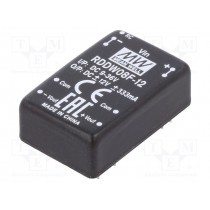 RDDW08F-12; Converter: DC/DC; 8W; Uin: 9÷36V; Uout: 12VDC; Uout2: -12VDC; DIP24; MEAN WELL