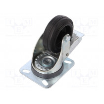 449601; Transport wheel; Ø: 80mm; W: 25mm; H: 107mm; torsional with lock; ELESA+GANTER