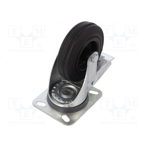 449606; Transport wheel; Ø: 100mm; W: 30mm; H: 128mm; torsional with lock; ELESA+GANTER