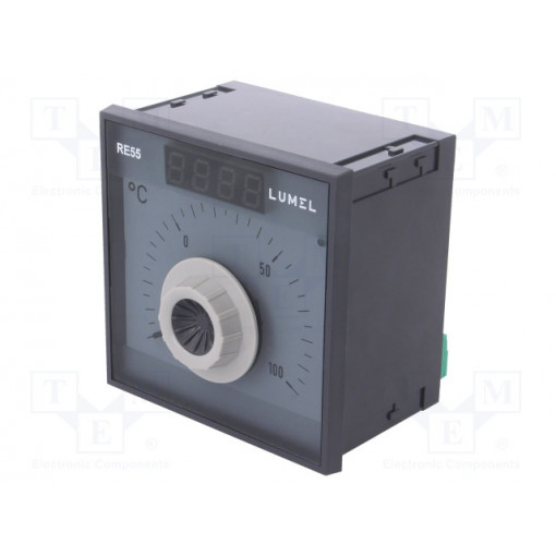 RE55-012100M0; Module: regulator; Pt100; temperature; SPDT; OUT 2: SPST-NO; 0÷50°C; LUMEL