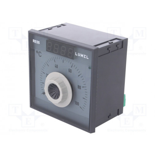 RE55-022100M0; Module: regulator; Pt100; temperature; SPDT; OUT 2: SPST-NO; 0÷50°C; LUMEL