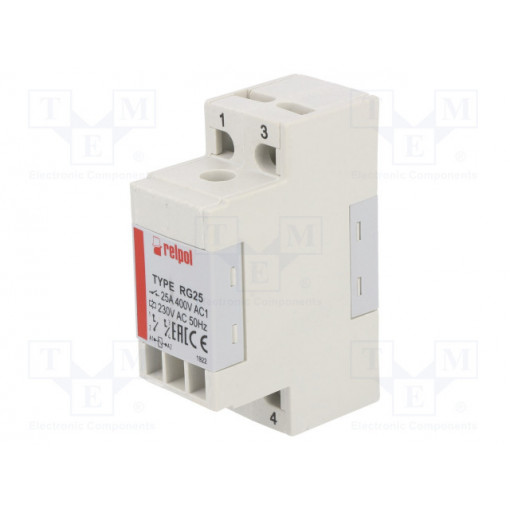 RG25-3022-28-3230; Relay: electromagnetic; DPST-NO; Ucoil: 230VAC; 25A/400VAC; 130g; RELPOL