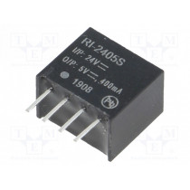 RI-2405S; Converter: DC/DC; 2W; Uin: 21.6÷26.4V; Uout: 5VDC; Iout: 400mA; SIP4; RECOM
