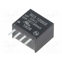 RI3-1205S; Converter: DC/DC; 3W; Uin: 10.8÷13.2V; Uout: 5VDC; Iout: 600mA; SIP4; RECOM