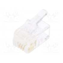 RJ114P4CR; Plug; RJ11; PIN: 4; Layout: 4p4c; IDC,crimped; for cable; ENCITECH