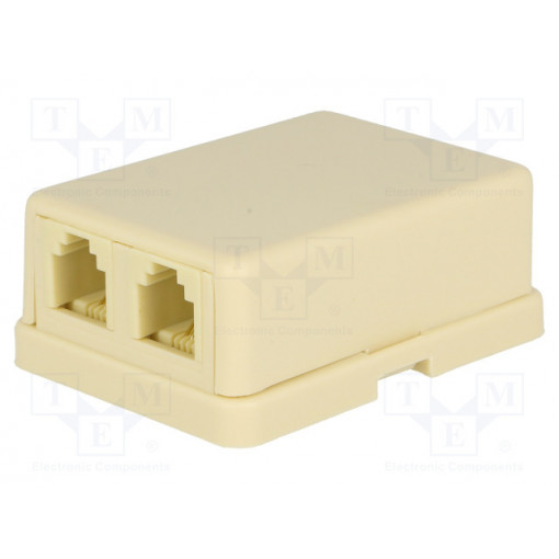 RJ11GN-MX2; Socket; RJ11; double; Layout: 6p4c; screw terminal; H: 58mm; W: 42mm; NINIGI RJ11GN-MX2; Socket; RJ11; double; Layout: 6p4c; screw terminal; H: 58mm; W: 42mm; NINIGI
