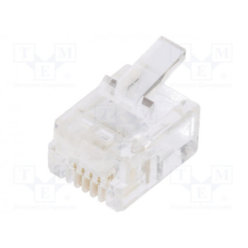 RJ126P4CR; Plug; RJ12; PIN: 4; Layout: 6p4c; IDC,crimped; for cable; ENCITECH