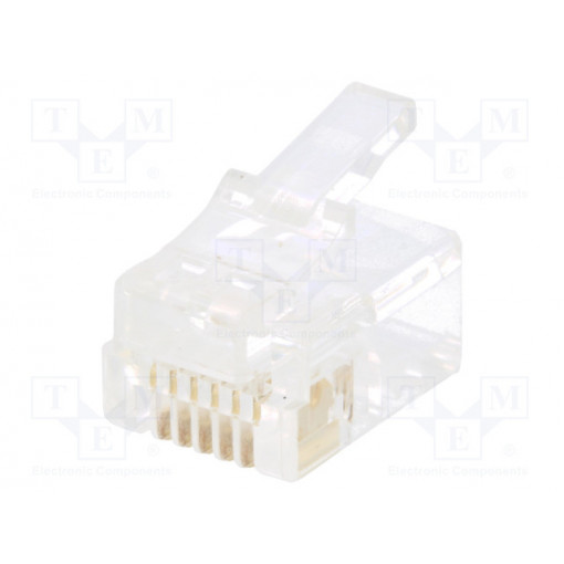 RJ126P6CR; Plug; RJ12; PIN: 6; Layout: 6p6c; IDC,crimped; for cable; ENCITECH
