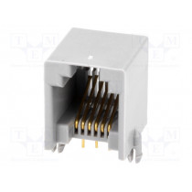RJ12GPCB-M; Socket; RJ12; PIN: 6; Contacts: phosphor bronze; gold-plated; THT; NINIGI