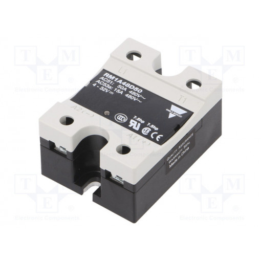 RM1A48D50; Relay: solid state; Ucntrl: 4÷32VDC; 50A; 42÷530VAC; -20÷70°C; IP20; CARLO GAVAZZI