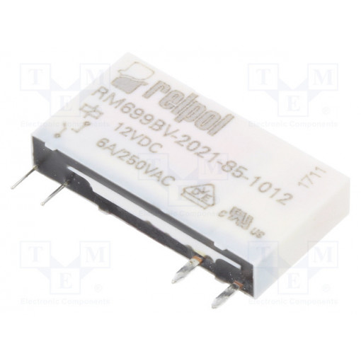RM699BV-2021-85-1012; Relay: electromagnetic; SPST-NO; Ucoil: 12VDC; 6A/250VAC; 6A/24VDC; RELPOL