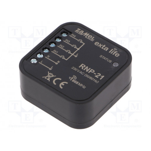 RNP-21; Wireless transmitter; EXTA FREE; IP20; 230VAC; flush mount; 9g; ZAMEL