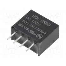 ROE-1205S; Converter: DC/DC; 1W; Uin: 10.8÷13.2V; Uout: 5VDC; Iout: 200mA; SIP4; RECOM