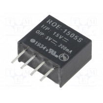 ROE-1505S; Converter: DC/DC; 1W; Uin: 10.8÷13.2V; Uout: 5VDC; Iout: 200mA; SIP4; RECOM