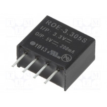 ROE-3.305S; Converter: DC/DC; 1W; Uin: 2.97÷2.63V; Uout: 5VDC; Iout: 200mA; SIP4; RECOM