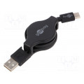 45743; Cable; USB 2.0; USB A plug,USB C plug; 1m; black; Goobay