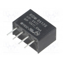 ROM-0512S; Converter: DC/DC; 1W; Uin: 4.5÷5.5V; Uout: 12VDC; Iout: 83mA; SIP4; RECOM