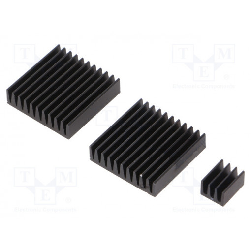 RPI-COOLKIT.9; Heatsink: extruded; grilled; Raspberry Pi; black; aluminium; TEKO