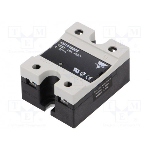 RS1A40D25; Relay: solid state; Ucntrl: 4÷32VDC; 25A; 42÷440VAC; -40÷80°C; IP20; CARLO GAVAZZI