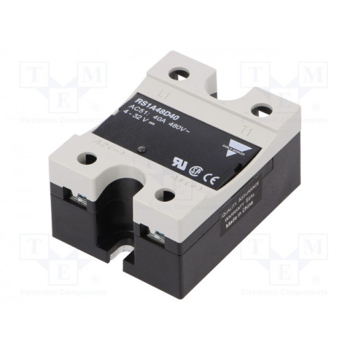 RS1A48D40; Relay: solid state; Ucntrl: 4÷32VDC; 40A; 42÷530VAC; -40÷80°C; IP20; CARLO GAVAZZI